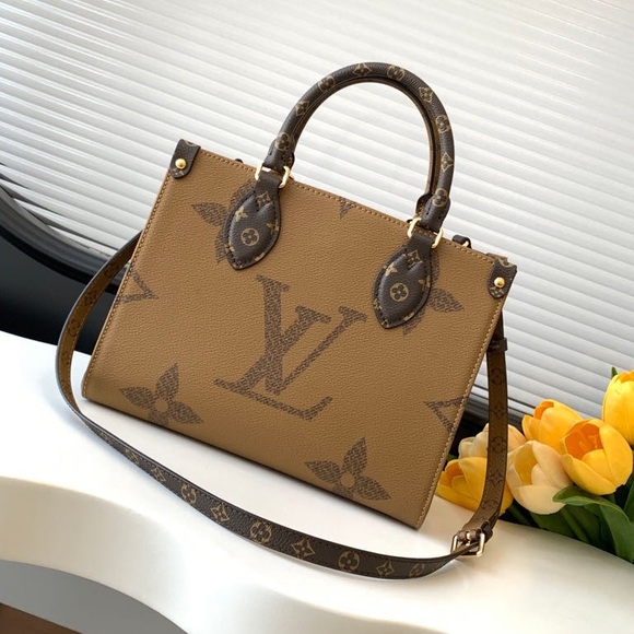 Louis Vuitton Brown and Gold Monogram Tote - Picture 2 of 9